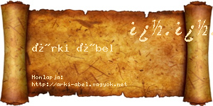 Árki Ábel névjegykártya