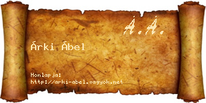 Árki Ábel névjegykártya